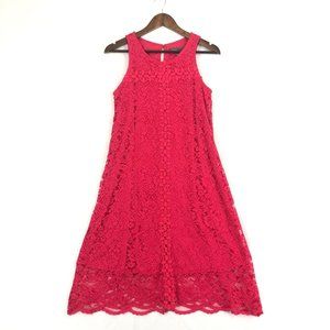Donna Ricco Women's Size 6 Pink Lace Sleeveless Round Neck Knee Length Dress